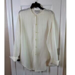 VTG EMANUEL UNGARO Long Sleeve Tunic Cream Women's XL